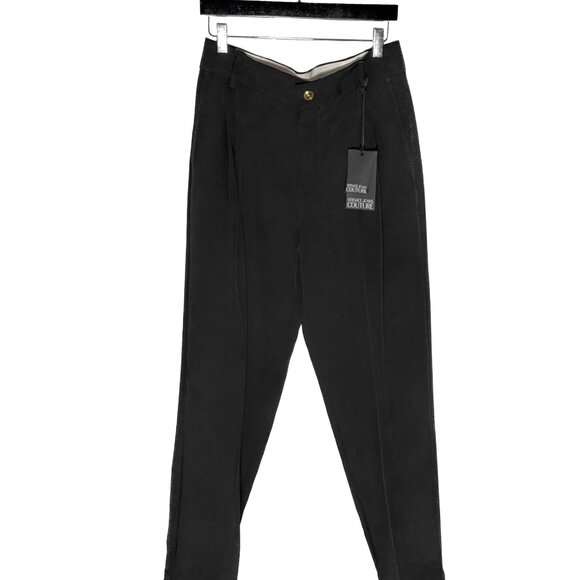 Versace Jeans Black Cady Stretch Trousers - Picture 1 of 10